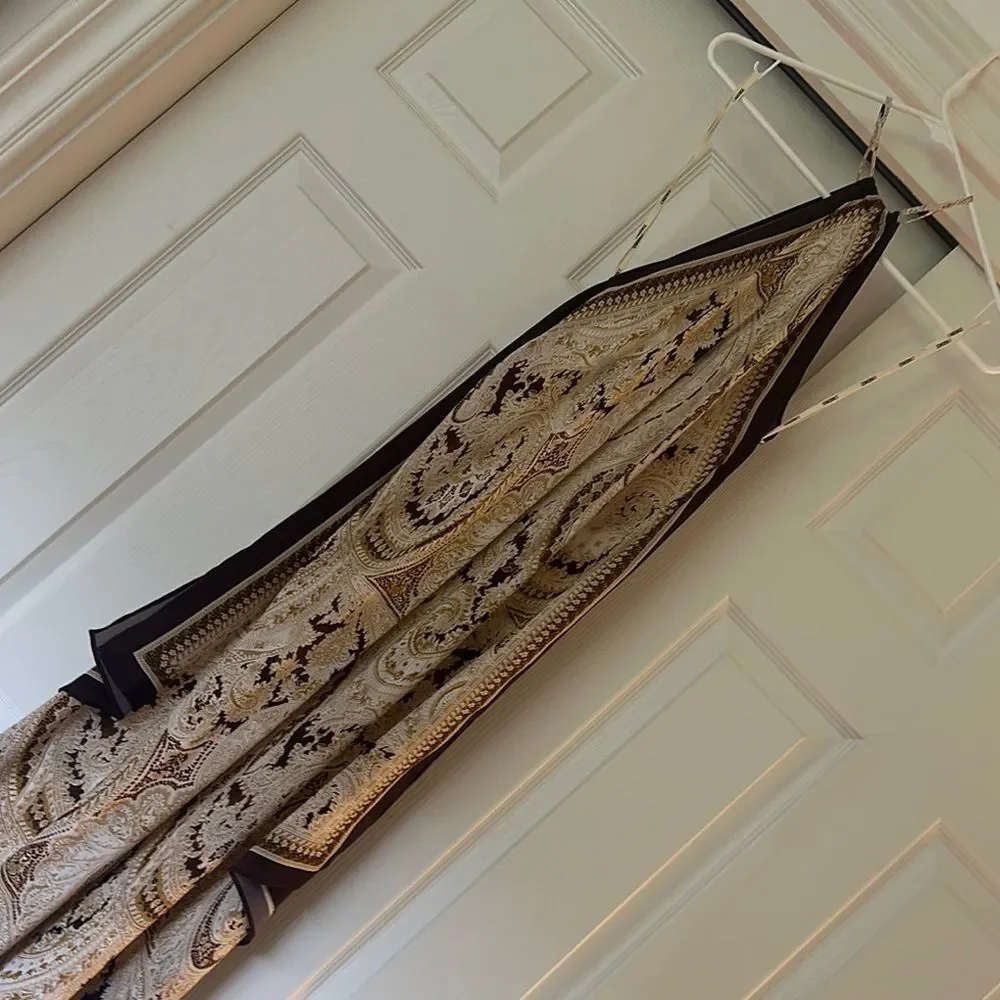 L'AGENCE Elise Paisley Halter Cover-Up Midi Dress - Picture 3 of 4